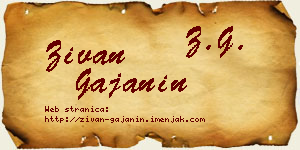 Živan Gajanin vizit kartica